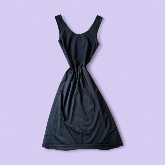 Vintage Trufit Little Black Midi Dress – Size 38 (Small) - Picture 1 of 7